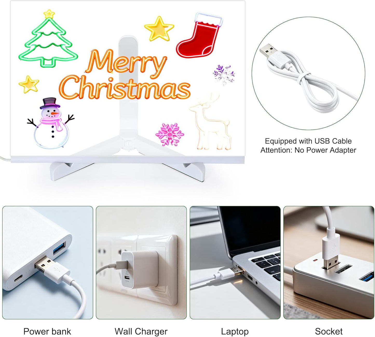 LED Note Board with Colors 5.9" X 5.9", Message LED Light up Drawing Board with 7 Colors Pens and Stand, Suit for Home Office Birthday Valentine'S Day