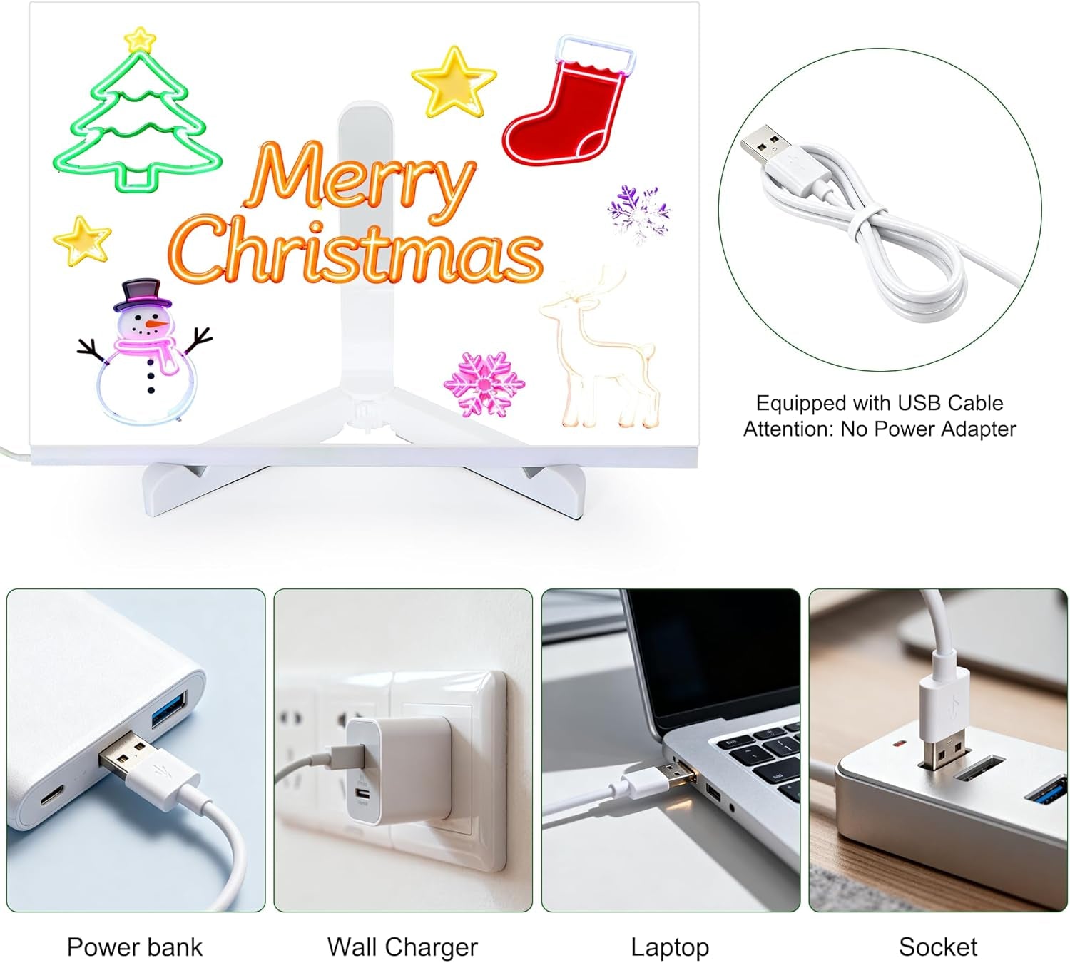 LED Note Board with Colors 5.9" X 5.9", Message LED Light up Drawing Board with 7 Colors Pens and Stand, Suit for Home Office Birthday Valentine'S Day