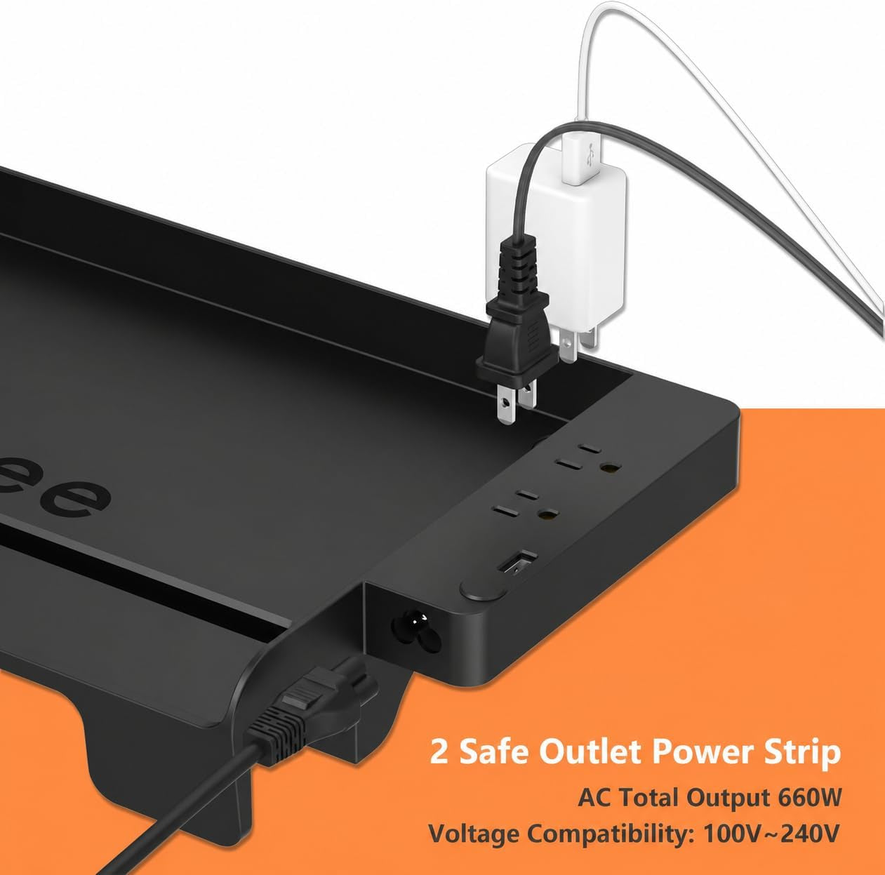 Bedside Shelf for Dorm Bunk Bed with USB Charging Port and 2 AC Outlets, Bedside Caddy, Attachable Bedside Table, College Dorm Essential Clip on Bedside Tray, Bunk Bed Accessories, Bedroom Furniture
